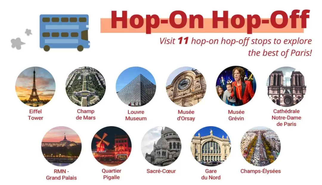 Paris Big Bus Hop-On Hop-Off Tours (Open-Top)