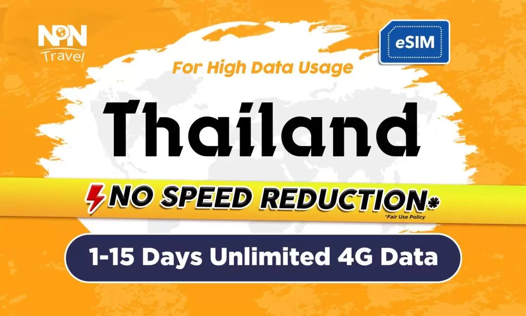 eSIM Thailand 1-15Days Daily 500MB/1GB/2GB Unlimited 4G Data