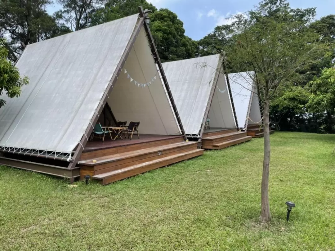 苗栗露營｜小份美營地｜豪華露營車・印地安小屋露營			