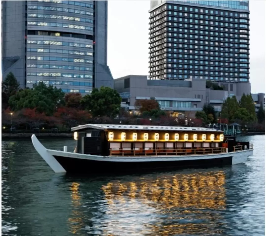 Japanese Yakatabune Dinner Cruise on the Okawa River in Osaka