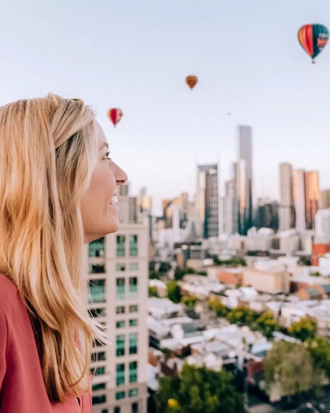 Hot Air Balloon Flight over Melbourne City Skyline 