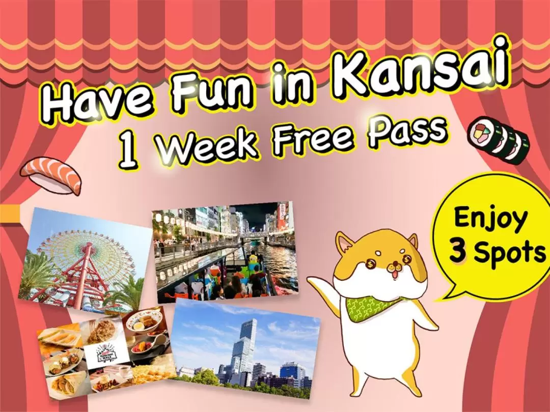 [Save up to JPY5,900] Have Fun in Kansai Pass (1 Week Free Pass)