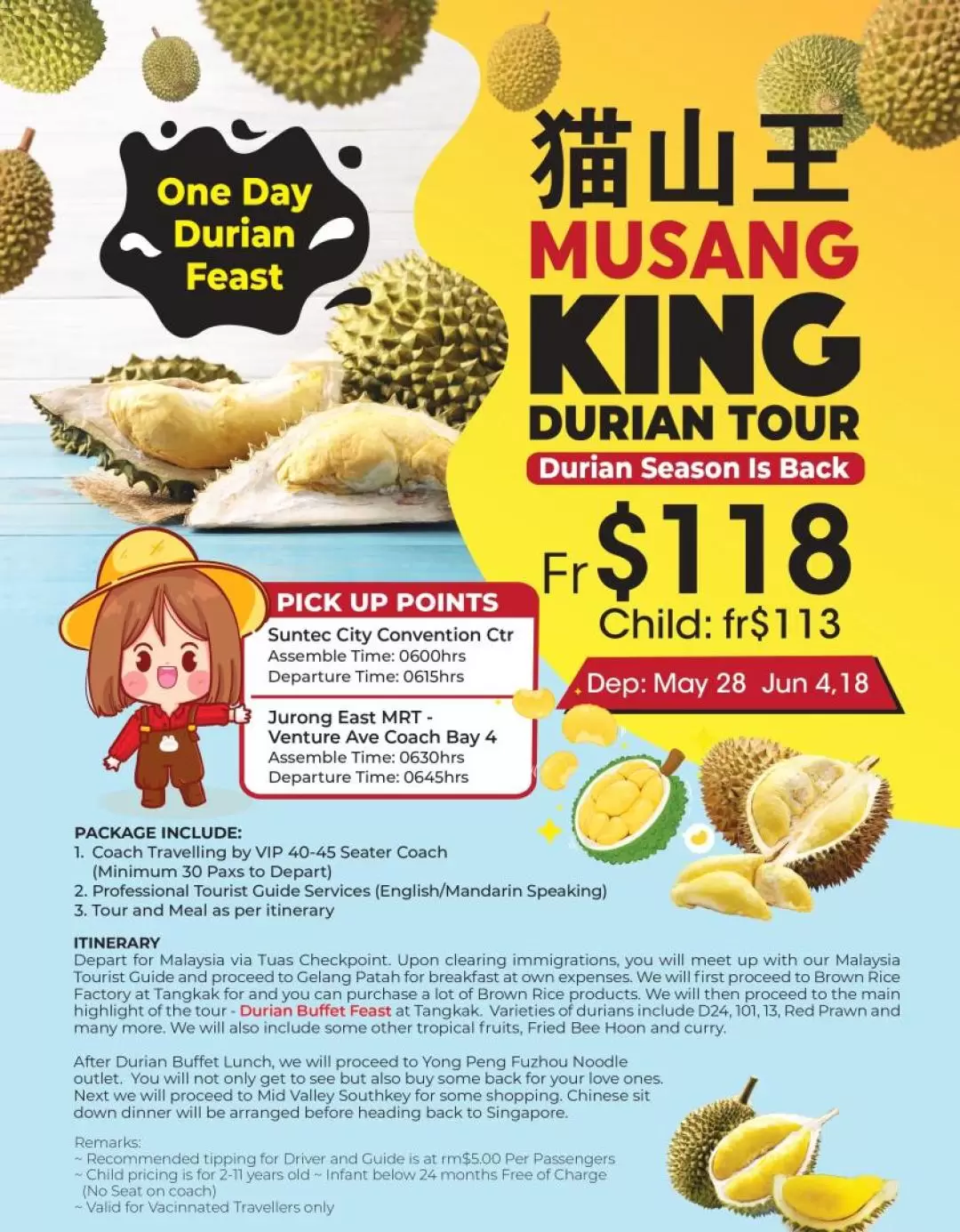 Johor One Day Durian Feast from Singapore