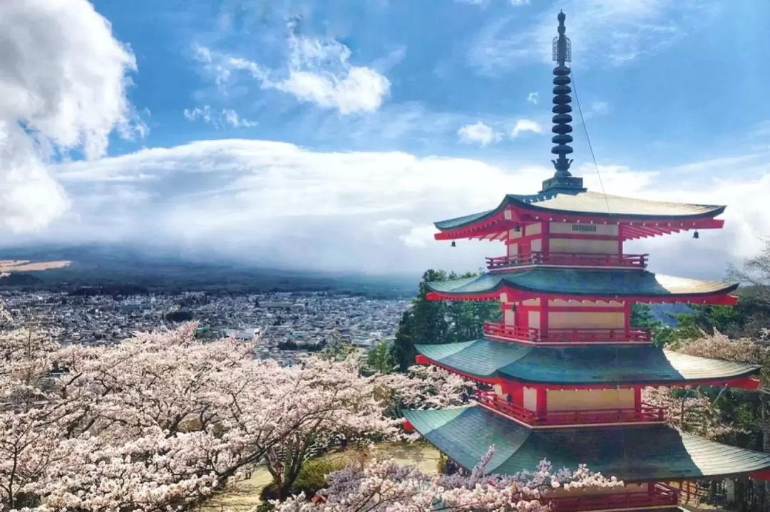 Mt. Fuji, Oshino Hakkai, & Gotemba Premium Outlets or Onsen Day Tour