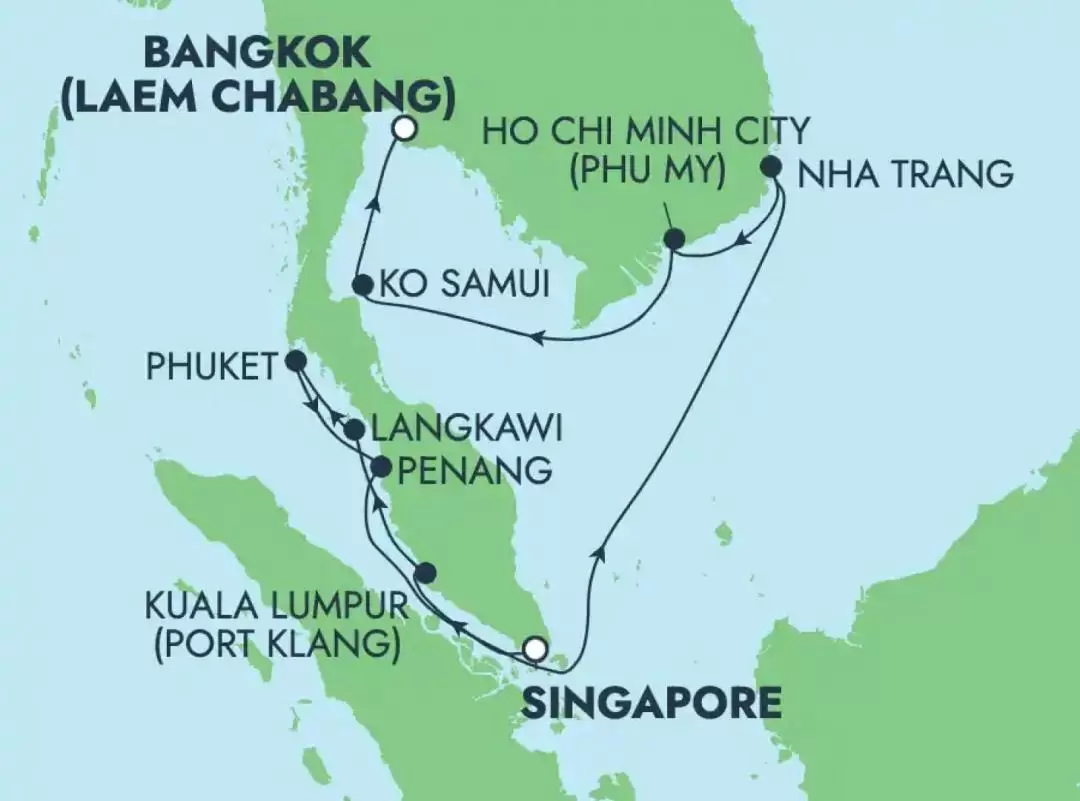 挪威寶石號郵輪之旅（挪威郵輪提供）- 東南亞航線