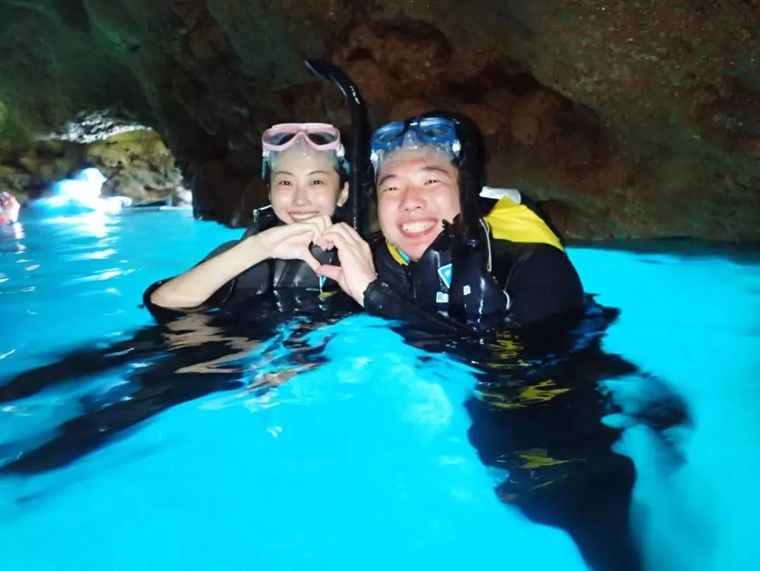 【全程中文】輕鬆坐船去沖繩青洞浮潛・體驗潛水（當天無追加費用）