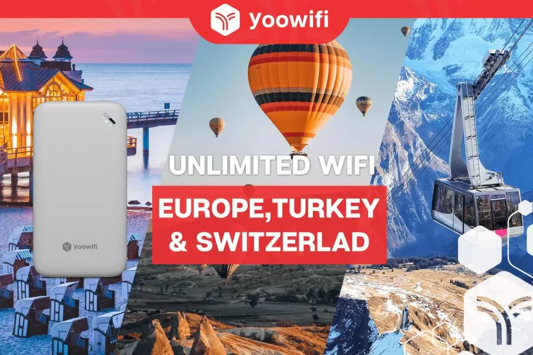 Unlimited 4G Travel UPSIZED WIFI for Europe, Switzerland, and Turkey