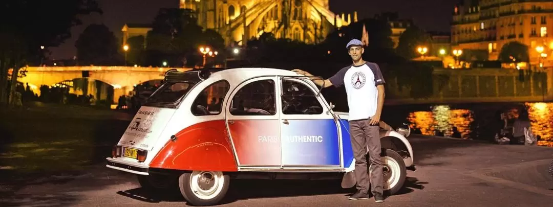 Citroen 2CV Night Tour and Seine River Cruise in Paris