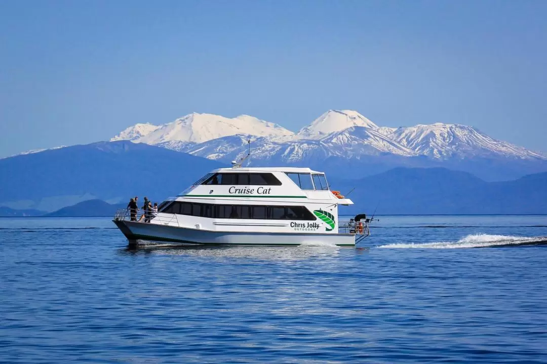 タウポ湖 マオリロック彫刻 絶景クルーズ