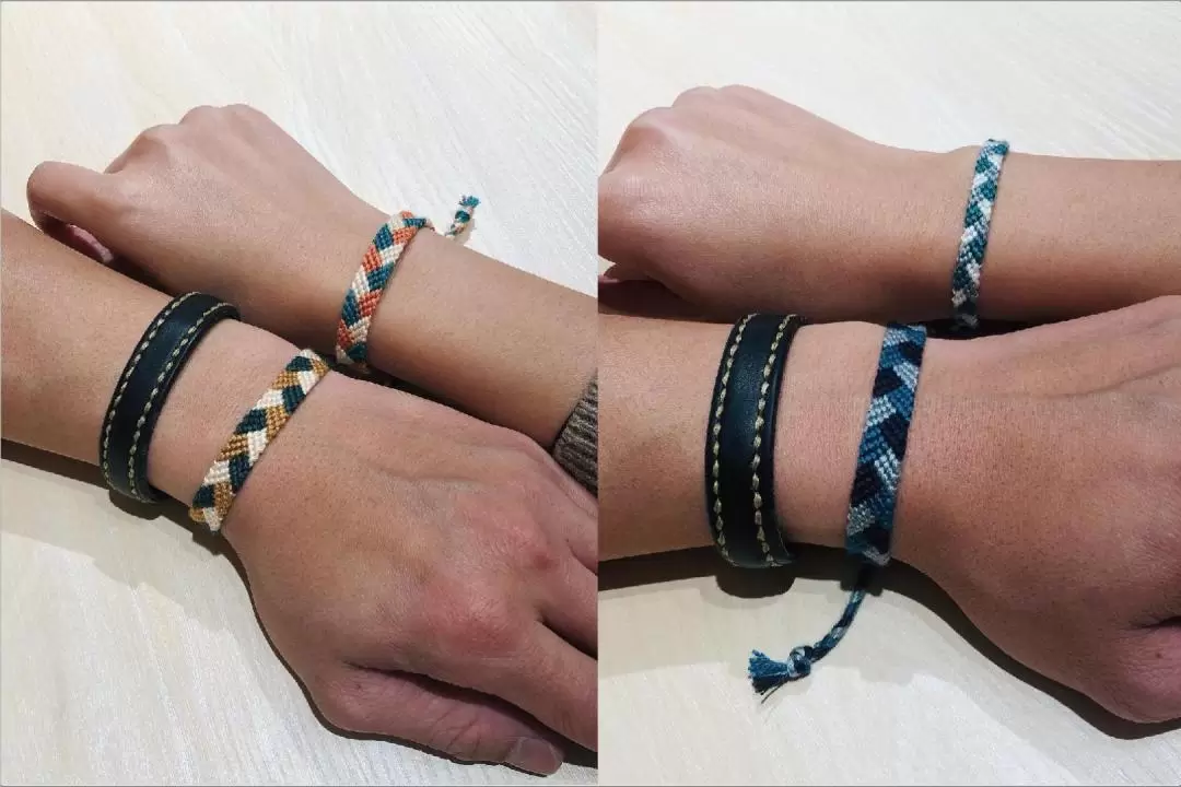 Peachy Forest - Three-color inter-pattern / diamond-shaped lattice / Half Half couple bracelet workshop | Kwun Tong