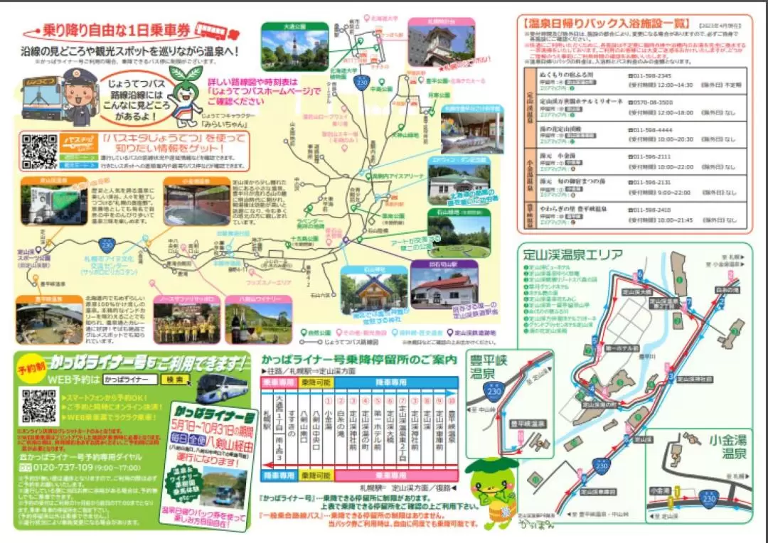 Hokkaido Jozankei Hot Spring Day Trip Package with Bus Ticket