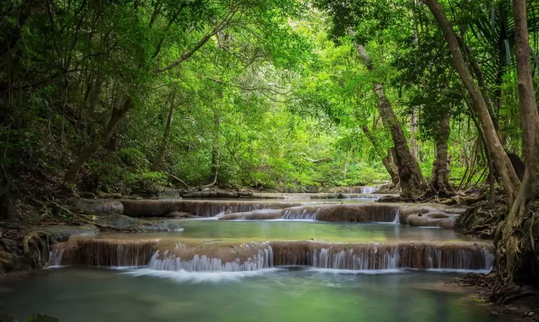 Erawan National Park Tour Waterfall and River Kwai Full Day Tour