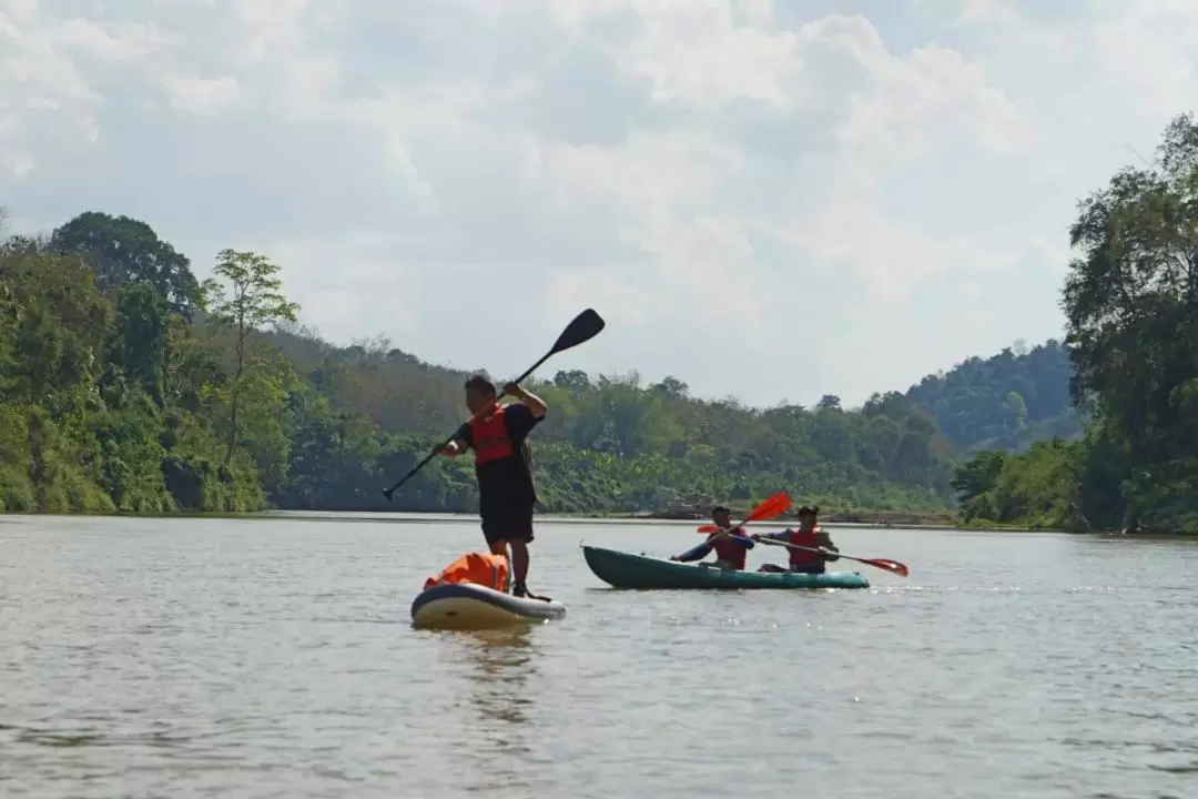 Tad Sae Waterfalls Bike and Kayak Join In Day Tour from Luang Prabang