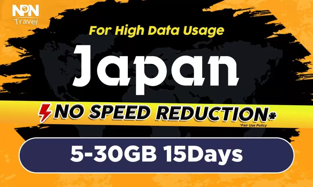 日本 4G 上網 SIM 卡（15天；5 - 30 GB）- 新加坡宅配到府