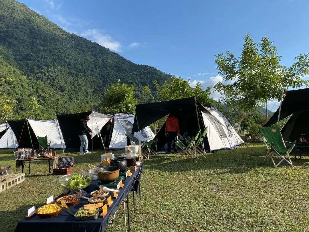 Camping in Yilan｜Nashan Valley Campervan. Atayal totem tent camping empty-handed. Wildlife Lazy River Experience