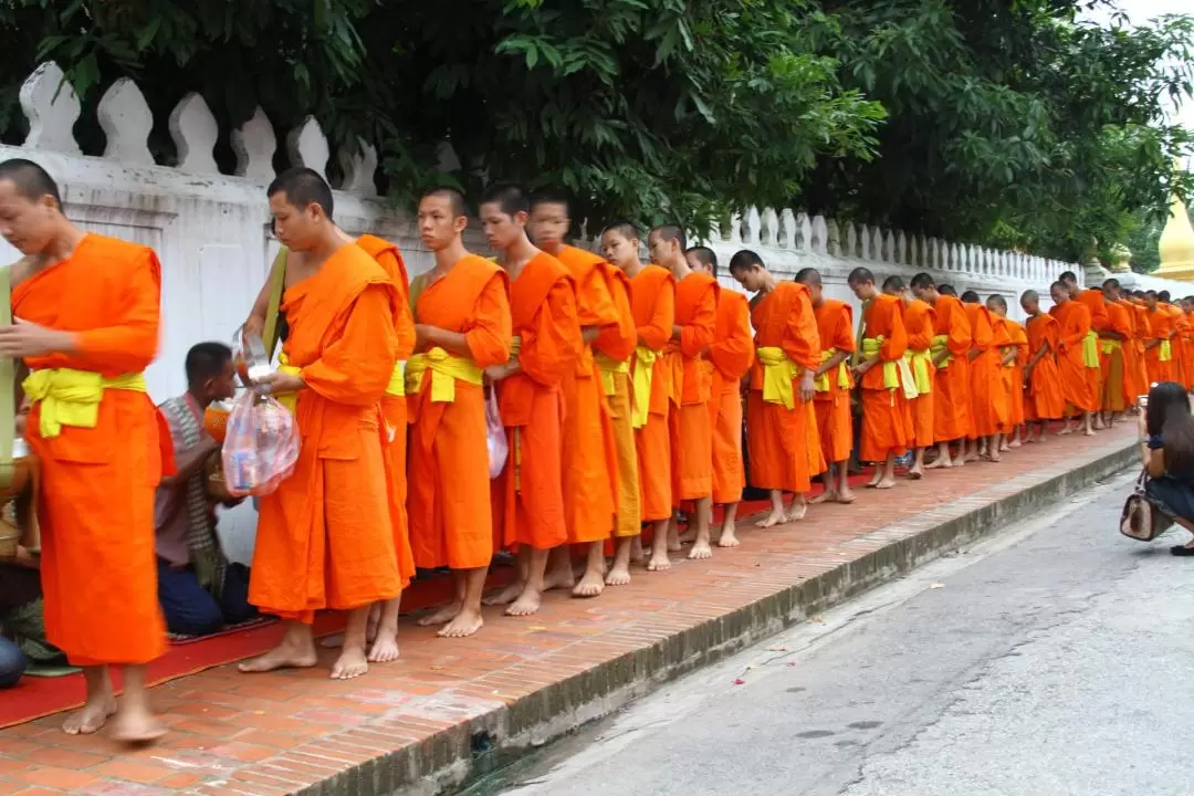 Alms Giving Experience & Kuang Si Waterfall