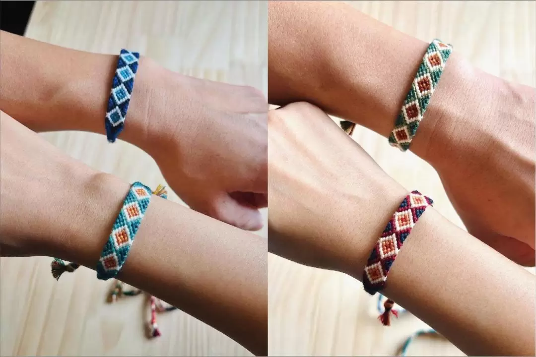 Peachy Forest - Three-color inter-pattern / diamond-shaped lattice / Half Half couple bracelet workshop | Kwun Tong