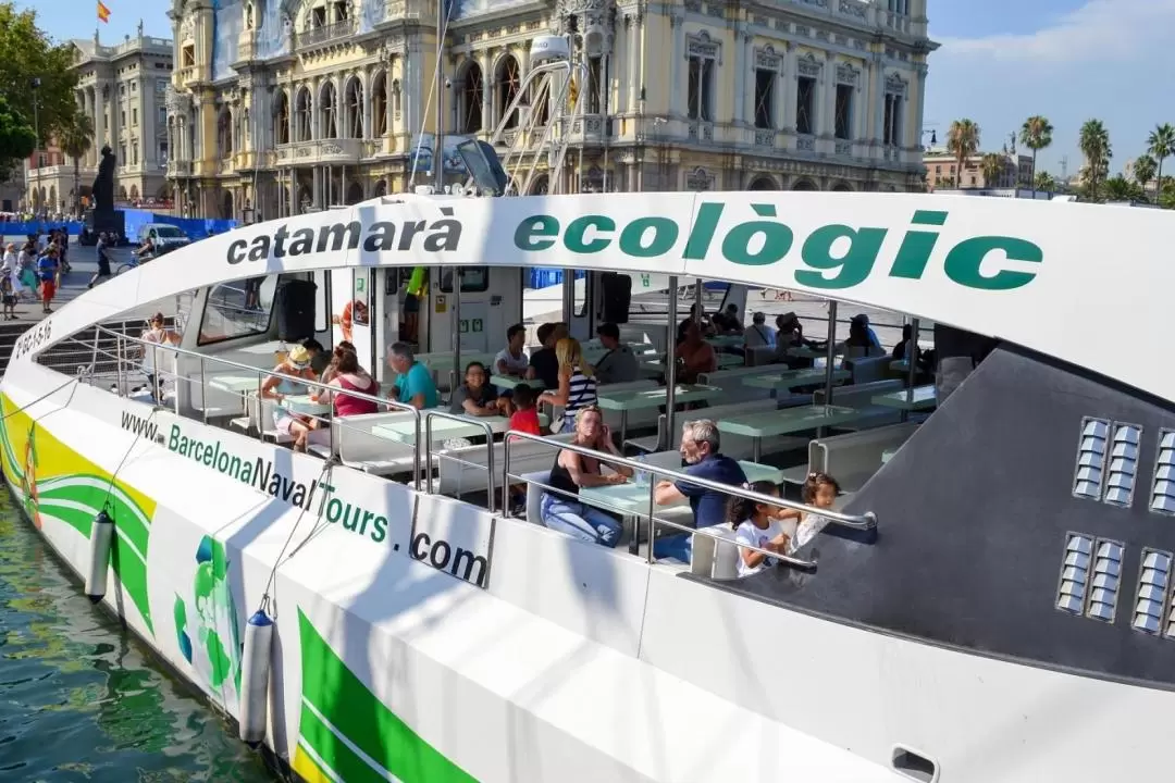 Barcelona Hop-On Hop-Off Bus Pass and Eco Catamaran Cruise