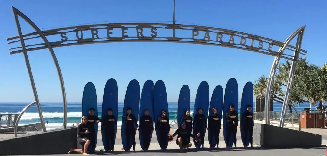 Surf Lessons at Surfers Paradise, Broadbeach or Coolangatta