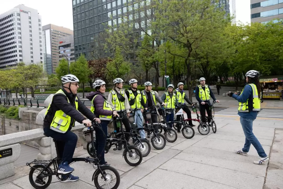 Market Food & Evening E-bike Ride Tour in Seoul