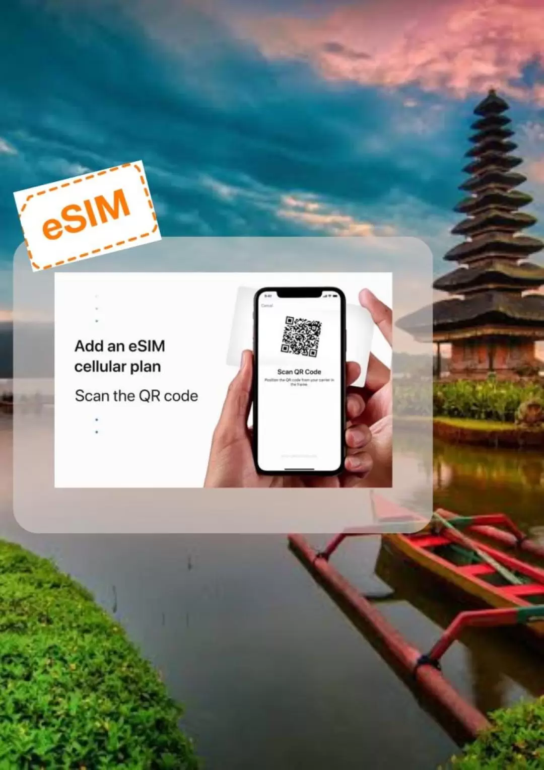 Bali (Indonesia) Data SIM (eSIM), QR delivered via email