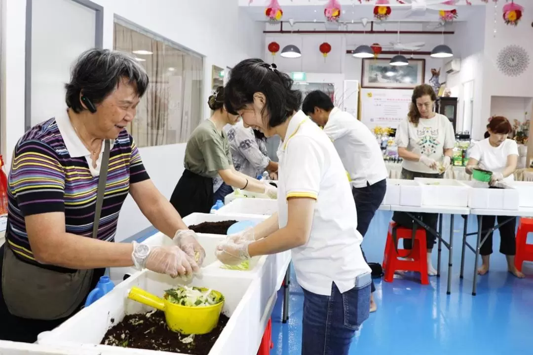 蔬菜食物垃圾可持續利用堆肥體驗