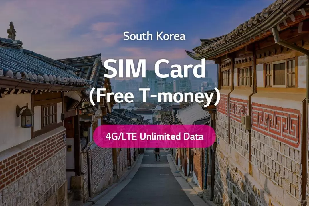 한국 4G/LTE 무제한 데이터 SIM + 티머니 (LG U+)