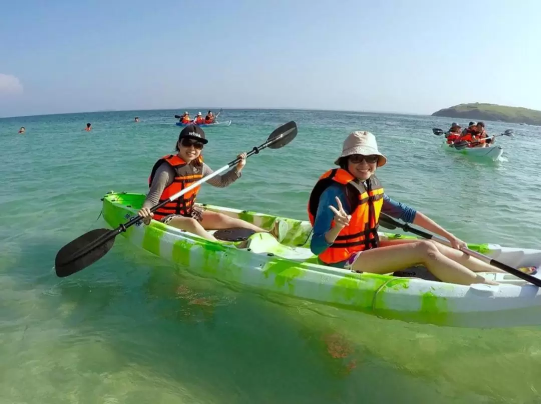 澎湖跳島: 東海跳島一日遊 - 珊瑚礁釣魚浮潛＆餵海鷗＆海上獨木舟