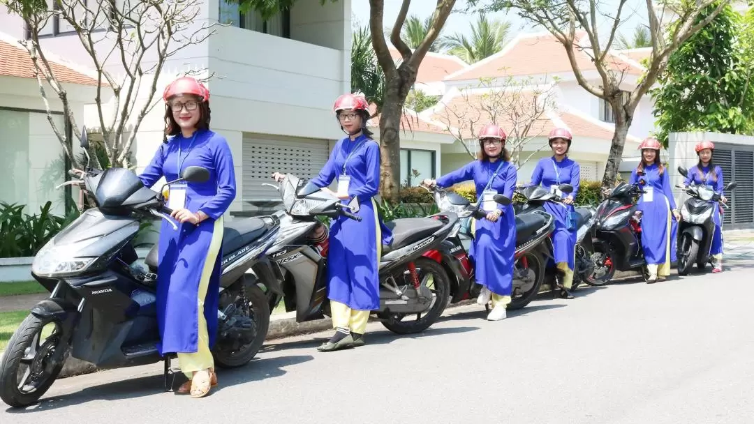 Da Nang City Private Tour and Han Cruise by Night with Aodai Rider