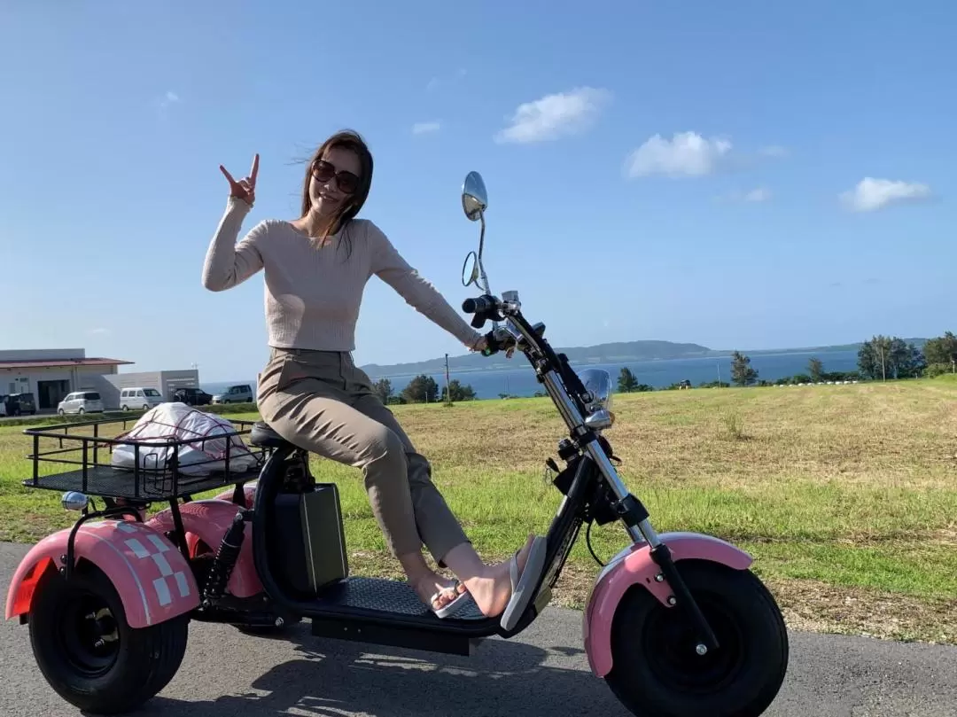 Blaze EV Trike Tour in Ishigaki A Course (Nagura Bay, Fusaki Beach, Kannonsaki Lighthouse and more)