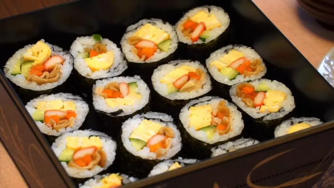 Japanese Rolled Sushi cooking in Tokyo