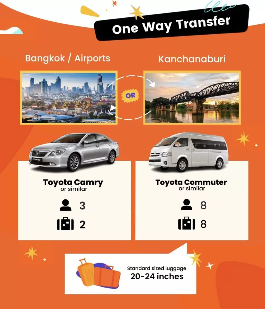 Private City Transfers Between Kanchanaburi and Bangkok by TTS