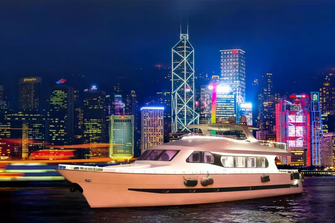 Sunset/Night Cruise of Victoria Harbor - Luxury Yacht [Includes Unlimited Snacks and Drinks + Photography]