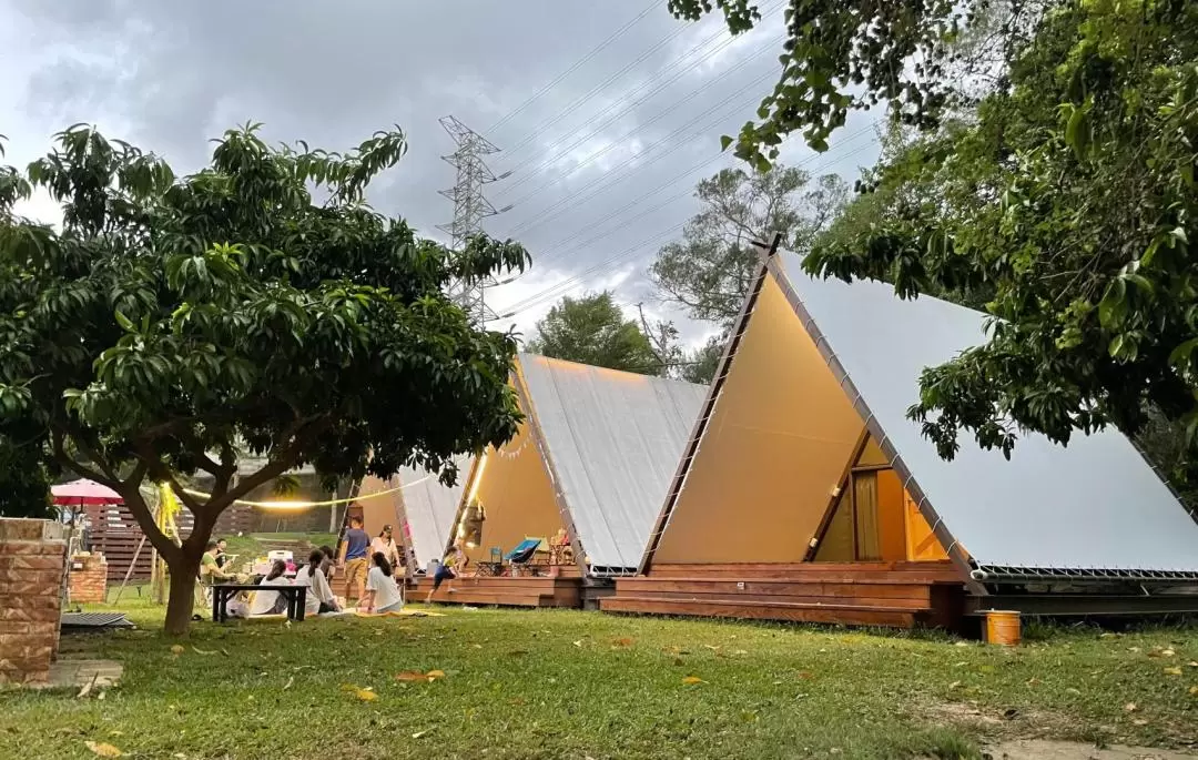 苗栗露營｜小份美營地｜豪華露營車・印地安小屋露營			