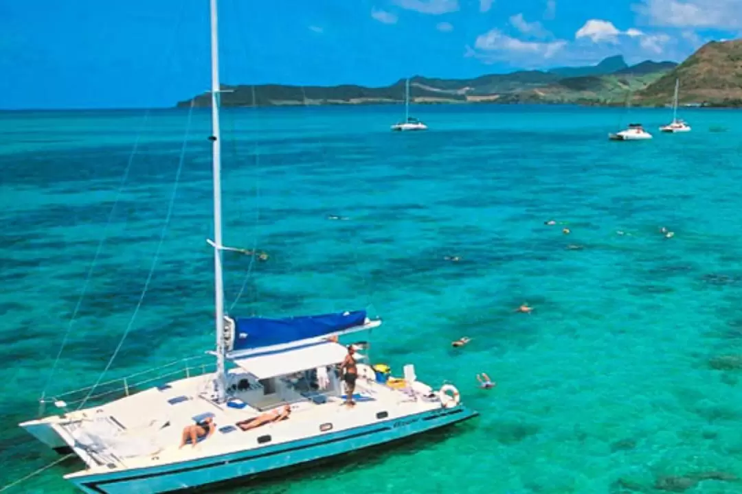 Catamaran to Ile aux Cerfs with 3 Activities Experience in Mauritius