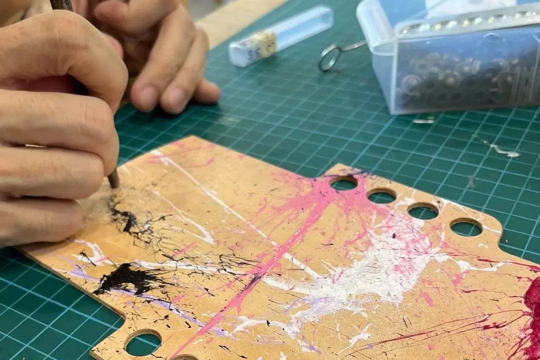 新加坡氣球飛濺彩繪皮夾製作