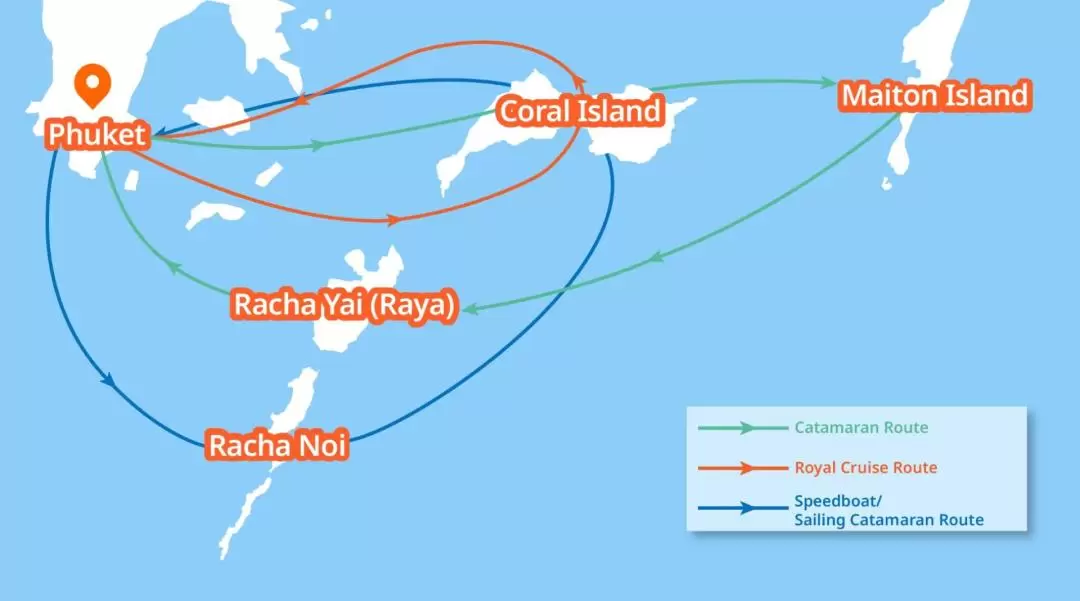 ラチャ島・コーラル島・マイトン島 日帰りツアー（プーケット発）