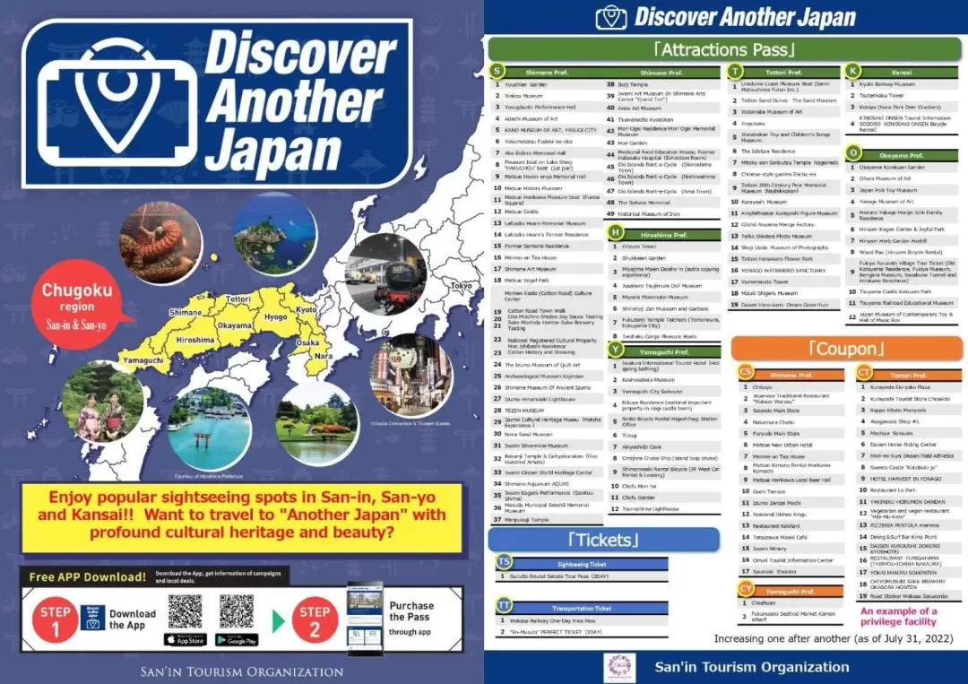 Discover Another Japan景點周遊券（西日本景點通票）